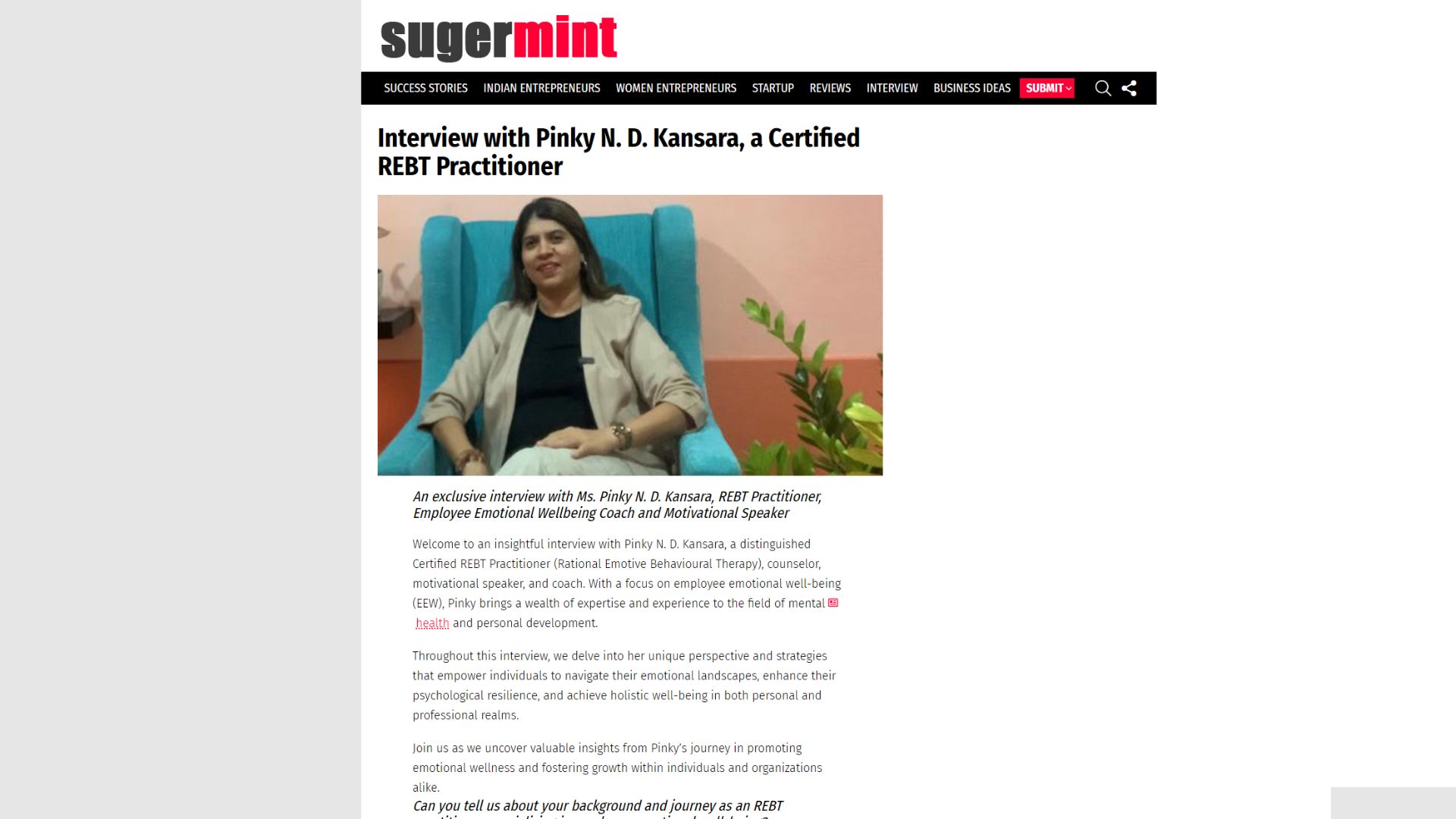 Pinkiey D. Kansara - Sugermint Feature